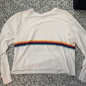 Brandy Melville Amanda Rainbow Striped Crew Neck
